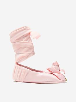 MONNALISA | Monnalisa Pink Baby Girls Pre-Walker Rose Shoes商品图片,
