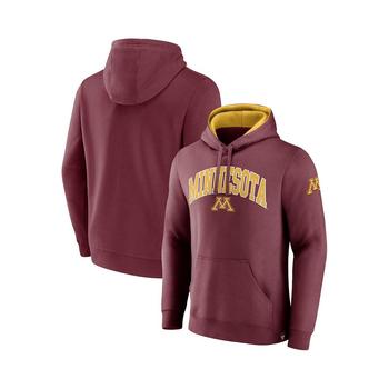 Fanatics | Men's Branded Maroon Minnesota Golden Gophers Arch and Logo Tackle Twill Pullover Hoodie商品图片,