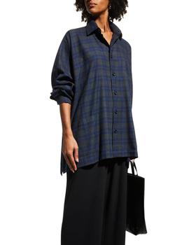 推荐Wide Longer-Back Shirt Jacket With Collar (Long Length)商品