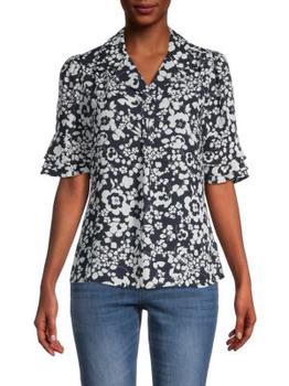 Tommy Hilfiger | ​Floral Ruffle Sleeve Camp Shirt商品图片,2.5折
