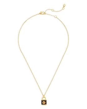 Kate Spade | Lock and Spade Color Padlock Mini Pendant Necklace in Gold Tone, 16"-19" 5.9折