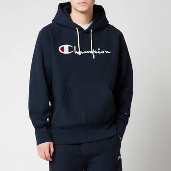 推荐Champion Men's Chest Script Pullover Hoodie - Navy商品