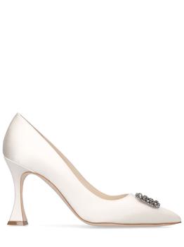Manolo Blahnik直邮, Manolo Blahnik | 90mm Floritanuhi Satin Pumps商品图片 额外8.5折, 额外八五折