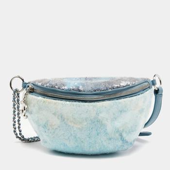 chanel包, [二手商品] Chanel | Chanel Light Blue Sequins Waterfall Belt Bag商品图片 8.8折, 满1件减$100, 满减