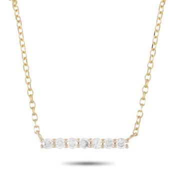 商品LB Exclusive | 14K Yellow Gold 0.10ct Diamond Bar Necklace,商家Jomashop,价格¥2264图片