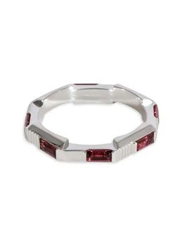 [二手商品] Gucci | Gucci Link To Love Rubelite Band In 18K White Gold,商家Saks OFF 5TH,价格¥14842