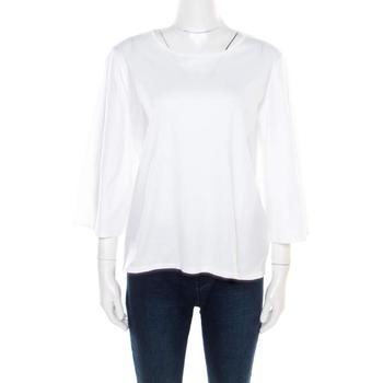 美国The Row, [二手商品] The Row | The Row White Cotton Jersey Bell Sleeve T-Shirt M商品图片 3.1折