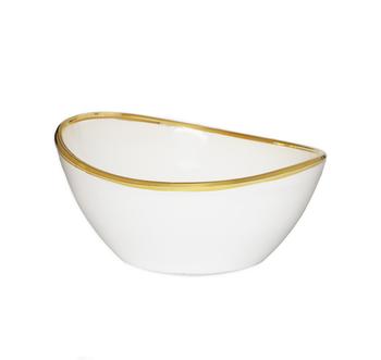 商品Classic Touch Decor | White Dessert Bowl with Gold Rim,商家Premium Outlets,价格¥253图片