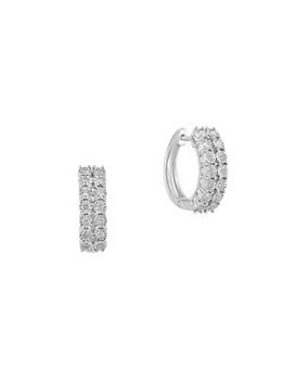 商品Effy ENY | Sterling Silver & 0.47 TCW Diamond Huggie Earrings,商家Saks OFF 5TH,价格¥2809图片