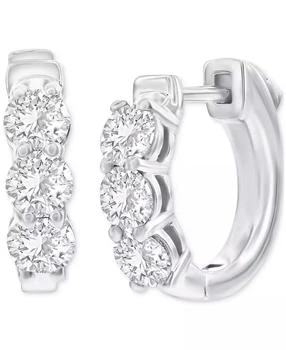 Macy's | Diamond Hoop Earrings (1-1/2 ct. t.w.) in 14k White or Yellow Gold,商家Macy's,价格¥46265