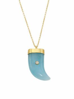 商品Annette Ferdinandsen | Tropical 14K Yellow Gold, Aquamarine, & 1.4 TCW Diamond Claw Pendant Necklace,商家Saks Fifth Avenue,价格¥9155图片