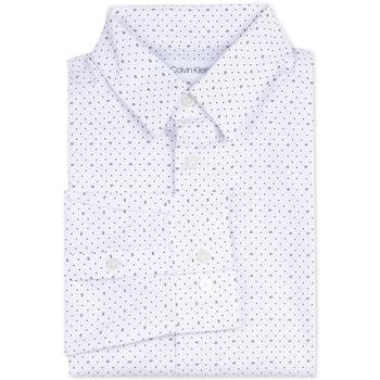Calvin Klein | Big Boys Slim-Fit Stretch Logo Dot-Print Dress Shirt商品图片,独家减免邮费