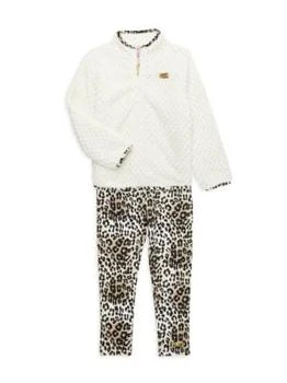 推荐Little Girl’s 2-Piece Faux Shearling Pullover & Leopard Print Leggings Set商品