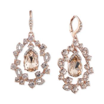 商品Givenchy | Silver-Tone Crystal & Stone Orbital Drop Earrings,商家Macy's,价格¥268图片