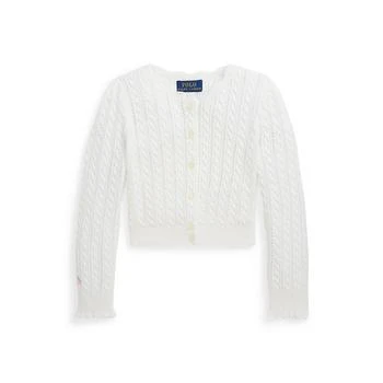 Ralph Lauren | Toddler and Little Girls Pointelle-Knit Cotton Cardigan Sweater,商家Macy's,价格¥391