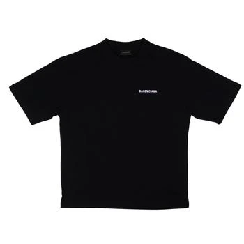 Balenciaga | BALENCIAGA Black Logo Cotton Large Fit T-Shirt,商家Premium Outlets,价格¥6105