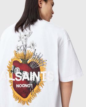 Shop AllSaints Heartfelt back graphic t-shirt in white on Sale at