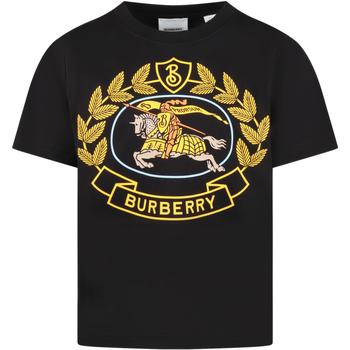 Burberry | Burberry Black T-shirt For Boy With Logo商品图片,