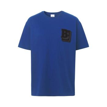 美国burberry t恤, Burberry | BURBERRY 男士蓝色字母图案纯棉短袖T恤 8048015商品图片 满$100享9.5折, 满折
