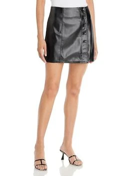 ATM | Womens Faux Leather Button Front Wrap Skirt 3.8折