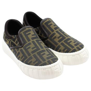 商品Fendi | Brown FF Logo Pattern Unisex Slip On Shoes,商家Designer Childrenswear,价格¥2719图片