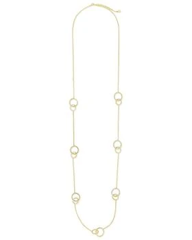 Sterling Forever | 14K Gold Vermeil CZ Linked Circles Long Necklace 7.8折, 独家减免邮费