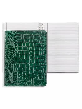 Graphic Image | Gemstone Croc-Embossed Leather Refillable Notebook,商家Saks Fifth Avenue,价格¥1260