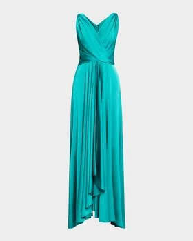 Talbot Runhof | Sleeveless Draped Voile Satin Gown,商家Neiman Marcus,价格¥15399