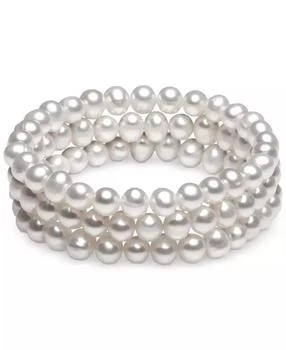 Macy's | 3-Pc. Set White Cultured Freshwater Pearl (6-1/2 mm) Stretch Bracelets (Also in White/Gray/Peacock & White/Pink Gray),商家Macy's,价格¥532