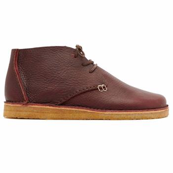 推荐Yogi Glenn Crepe Sole Chukka Boot - Burgundy Tumbled Leather商品