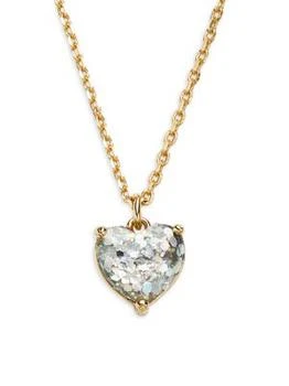 推荐Elegant Edge Goldtone Metal & Cubic Zirconia Heart Pendant Necklace商品