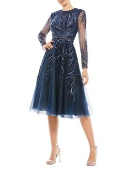 Mac Duggal | Embellished Tea Length Cocktail Dress,商家Saks OFF 5TH,价格¥2724