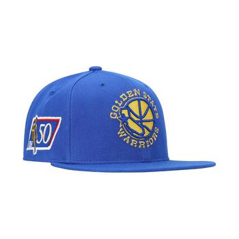 Mitchell and Ness | Men's Royal Golden State Warriors 50th Anniversary Snapback Hat商品图片,