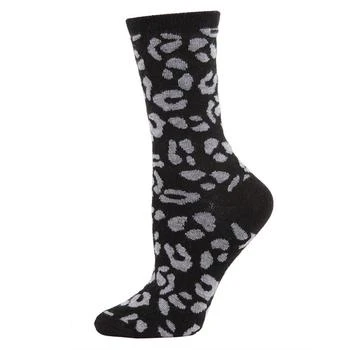 Memoi | Leopard Animal Print Cashmere Women's Crew Socks 