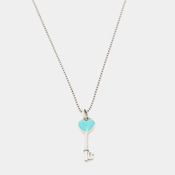 [二手商品] Tiffany & Co. | Tiffany & Co. Sterling Silver Blue Enamel Heart Key Pendant Necklace商品图片,9.8折, 满1件减$100, 满减