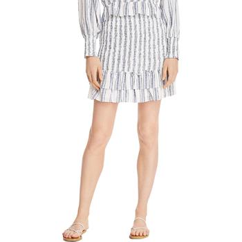 推荐Aqua Womens Striped Smocked A-Line Skirt商品