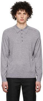 Theory | Grey Wool Long Sleeve Polo商品图片,3.2折