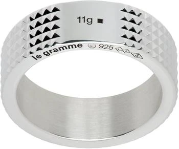 Le Gramme | Silver 'La 11g' Guilloché Ribbon Ring,商家Ssense US,价格¥3615