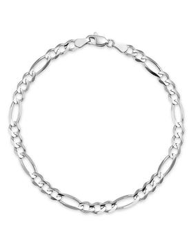 商品Bloomingdale's | Men's Figaro Link Chain Bracelet in 14K White Gold - 100% Exclusive,商家Bloomingdale's,价格¥17098图片