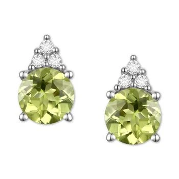 Gemstone & Diamond Accent Stud Earrings