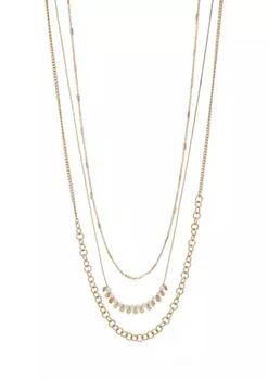 Nine West | Gold Tone White Pearl 28" Layered Necklace,商家Belk,价格¥82
