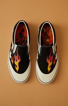 Vans | 男款 A$AP Worldwide联名 Slip-On 黑红火焰商品图片,5折