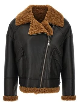 Yves Salomon | Leather Sheepskin Jacket Casual Jackets, Parka Brown,商家Wanan Luxury,价格¥8633