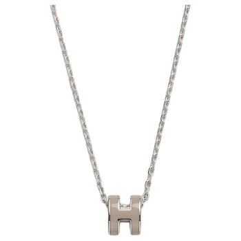 Hermes | [预售3天]爱马仕 POP H系列 Mini Pop H H标装饰 时尚轻奢 金属 项链 女款 浅褐色银色,商家AMRAP,价格¥4399