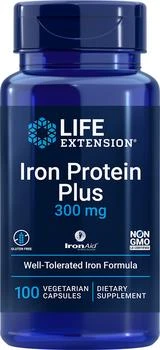 Life Extension Iron Protein Plus - 300 mg (100 Vegetarian Capsules),价格$22.70