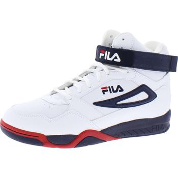推荐Fila Mens Multiverse Faux Leather Mid Top Sneakers商品