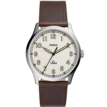Fossil | Men's Day Liner Three Hand, Brown Leather Strap Watch商品图片,