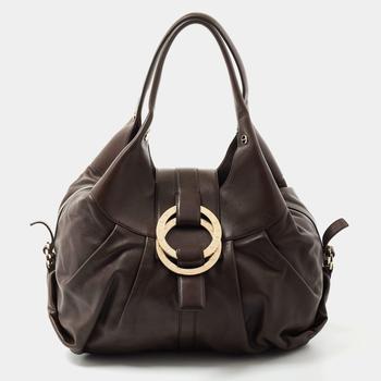 [二手商品] BVLGARI | Bvlgari Dark Brown Leather Chandra Hobo商品图片,9.9折, 满1件减$100, 满减