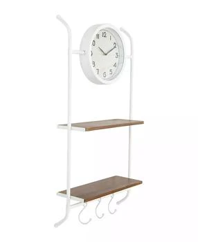 Storied Home | Wall Clock with Shelves and Hooks,商家Macy's,价格¥898