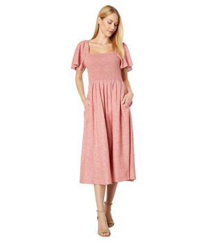 Madewell | Linen-Blend Lucie Smocked Midi Dress商品图片,6折